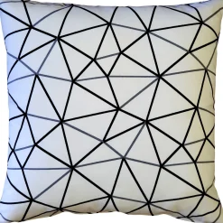 Crossed Lines Cotton Print Throw Pillow 20x20