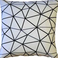 Crossed Lines Cotton Print Throw Pillow 17x17