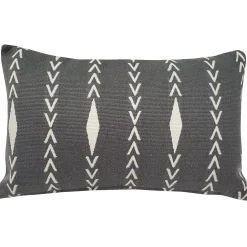 Diamond Ray Charcoal Gray Throw Pillow 12x20