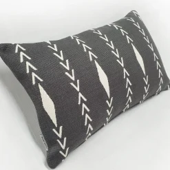 Diamond Ray Charcoal Gray Throw Pillow 12x20