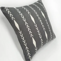 Diamond Ray Charcoal Gray Throw Pillow 20x20
