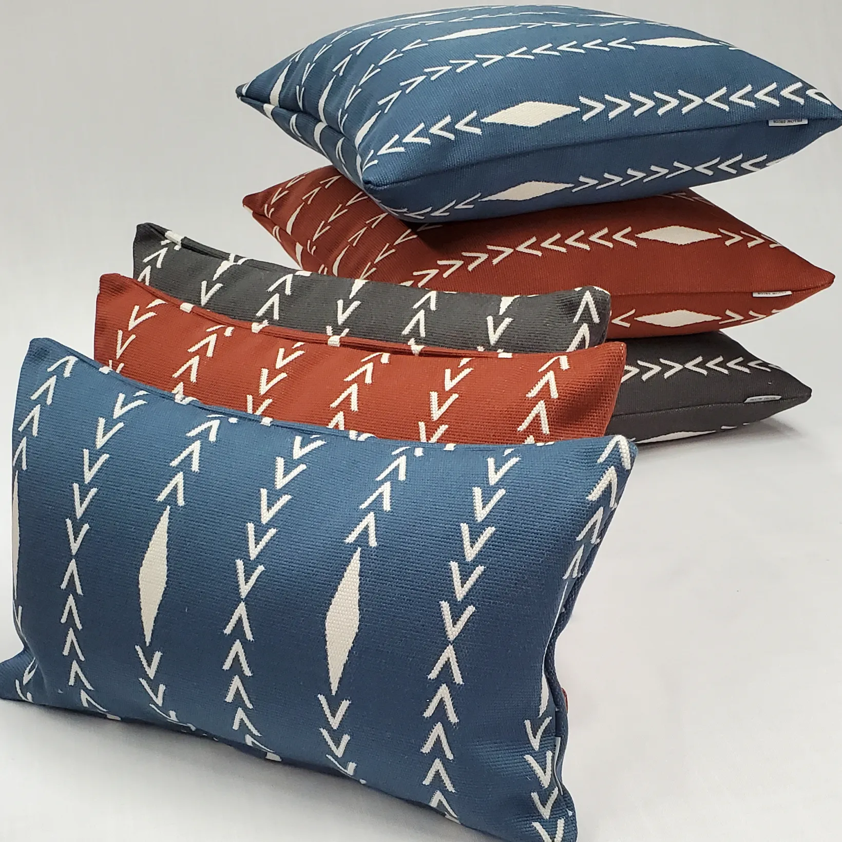 Diamond Ray Mineral Blue Throw Pillow 12x20