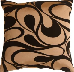 Dramatic Swirls Gold 19" Square Decorative Pillow