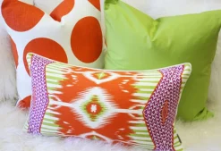 Electric Ikat Orange 15x27 Throw Pillow