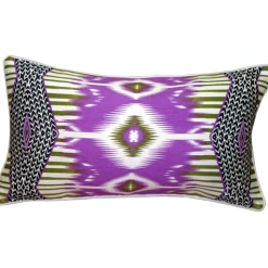 Electric Ikat Purple 15x27 Throw Pillow