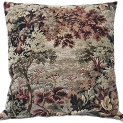 Elm Forest Russet Tapestry Throw Pillow 21x21