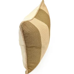 Esther Tan and Brown Striped Pillow 16x16