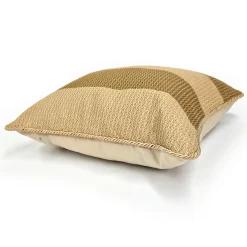 Esther Tan and Brown Striped Pillow 16x16