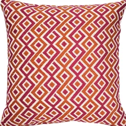 Follow Me Fiesta Pink and Orange Throw Pillow 19x19