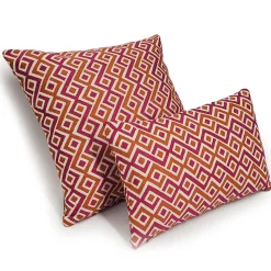 Follow Me Fiesta Pink and Orange Throw Pillow 19x19