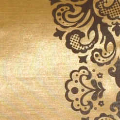 Gold with Brown Baroque Scroll Throw Pillow