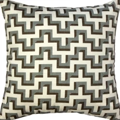 Gray Brown Zig Zag Throw Pillow 17x17