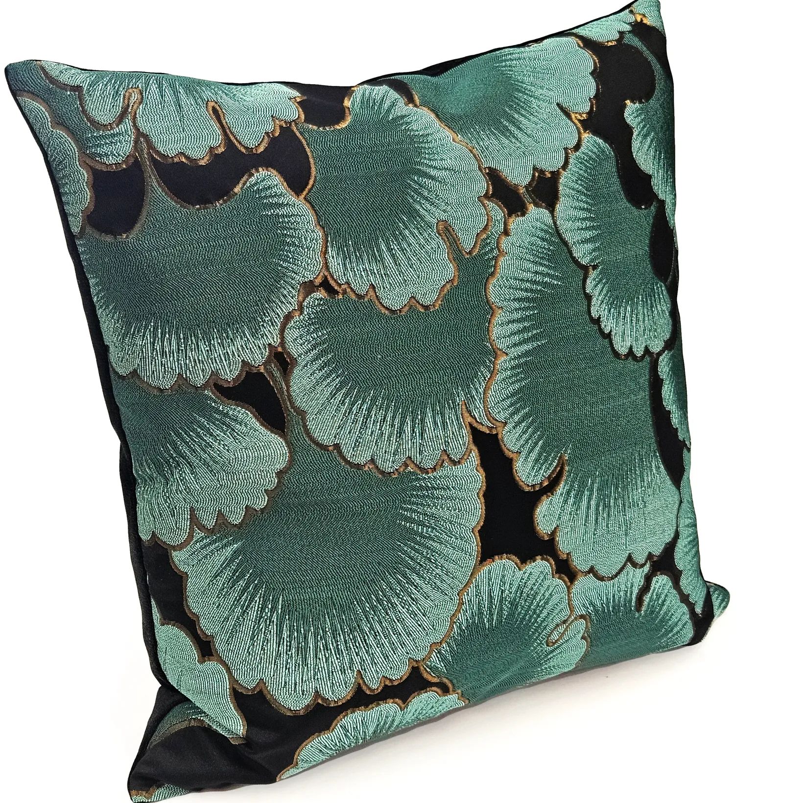 Great Ginkgo Leaf Jacquard Throw Pillow 22x22