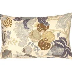 Harvest Floral Blue 16x24 Throw Pillow