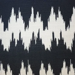 Ikat Stripes Black and Cream Throw Pillow 17x17