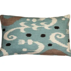 Indah Ikat Blue 12x20 Throw Pillow