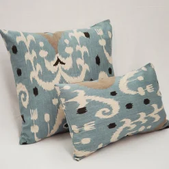Indah Ikat Blue 12x20 Throw Pillow