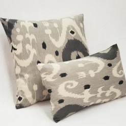 Indah Ikat Gray 20x20 Throw Pillow