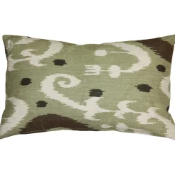 Indah Ikat Green 12x20 Throw Pillow