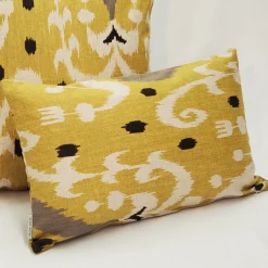 Indah Ikat Yellow 12x20 Throw Pillow