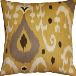 Indah Ikat Yellow 20x20 Throw Pillow