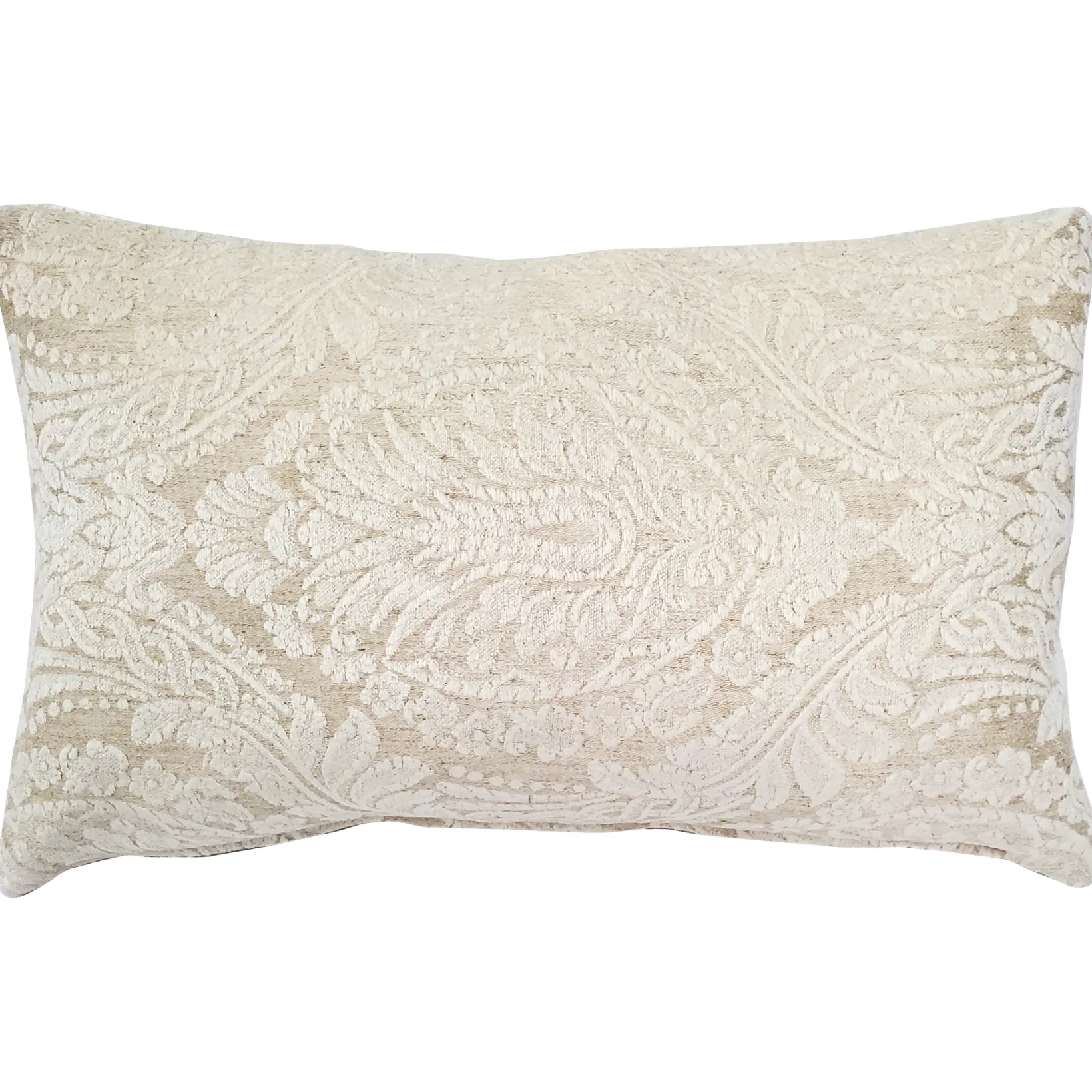Jacquard Damask in Cream Throw Pillow 12x19