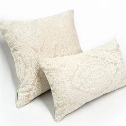 Jacquard Damask in Cream Throw Pillow 12x19