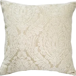 Jacquard Damask in Cream Throw Pillow 19x19