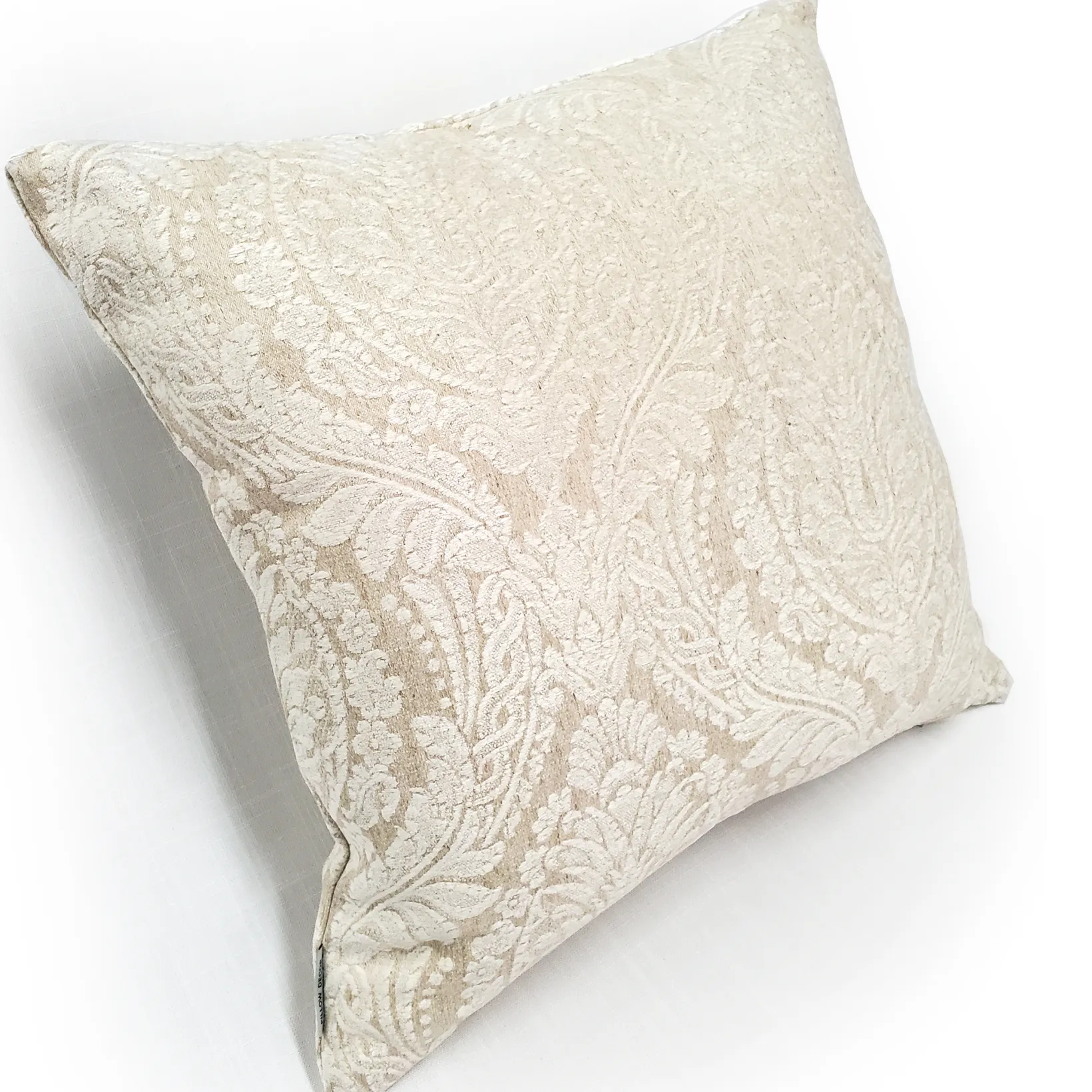 Jacquard Damask in Cream Throw Pillow 19x19