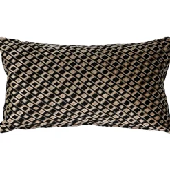 Jager Black Diamond Textured Velvet Throw Pillow 12x20