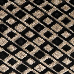 Jager Black Diamond Textured Velvet Throw Pillow 12x20