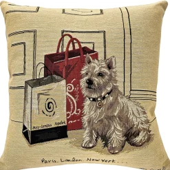 Jet Set Westie Fashion Tapestry Throw Pillow 19x19