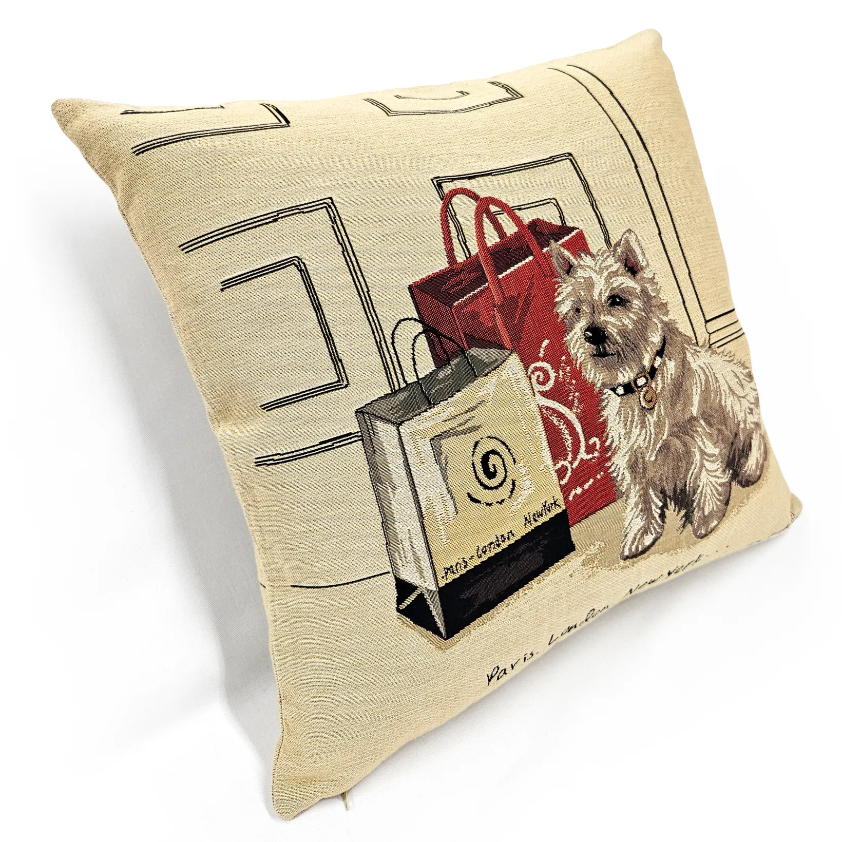 Jet Set Westie Fashion Tapestry Throw Pillow 19x19