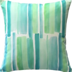 Karalina Beach Glass Blue Throw Pillow 20x20