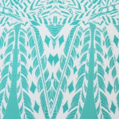 Karalina Partridge Stamp Turquoise Throw Pillow 20x20