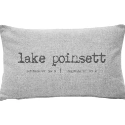 Lake Poinsett Gray Felt Coordinates Pillow 12x19