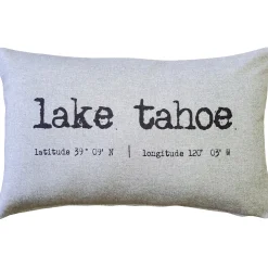 Lake Tahoe Gray Felt Coordinates Pillow 12x19