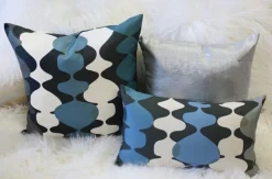 Lava Lamp Charcoal Blue 19x19 Throw Pillow
