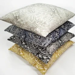 Leone Damask Cloud Gray Throw Pillow 21x21