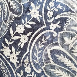Leone Damask Denim Blue Throw Pillow 21x21
