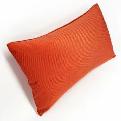 Liminal Koi Orange Striped Velvet Throw Pillow 12x19