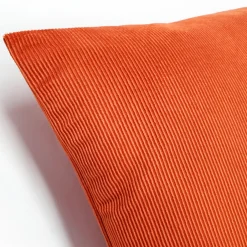 Liminal Koi Orange Striped Velvet Throw Pillow 12x19