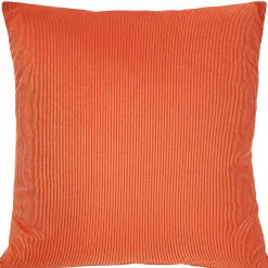 Liminal Koi Orange Striped Velvet Throw Pillow 19x19