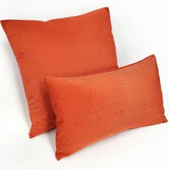 Liminal Koi Orange Striped Velvet Throw Pillow 19x19