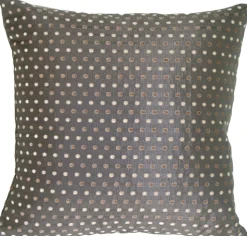 Linear Spots on Charcoal Decorative Pillow