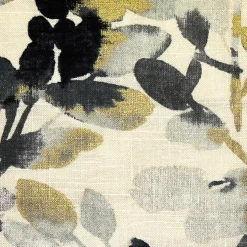 Linen Leaf Graphite Gray Throw Pillow 20x20