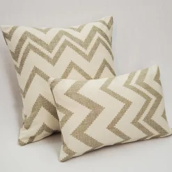 Lorenzo Zigzag Cream 12x20 Throw Pillow