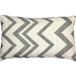Lorenzo Zigzag Gray 12x20 Throw Pillow
