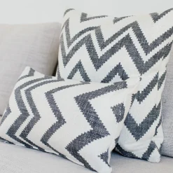 Lorenzo Zigzag Gray 12x20 Throw Pillow