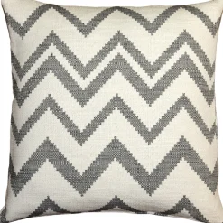 Lorenzo Zigzag Gray 20x20 Throw Pillow